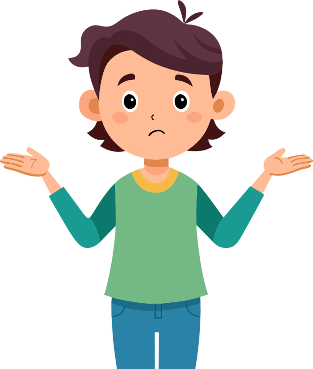 cartoon of a girl who looks to be shrugging
