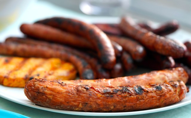 image of hot dogs on the grill