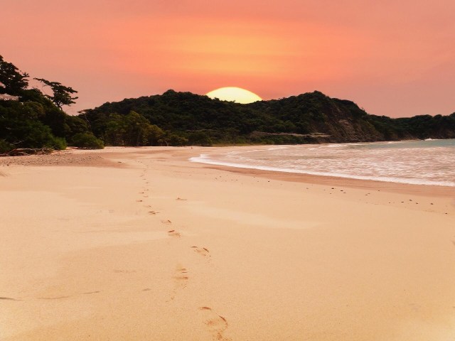 sunset on a sandy beach